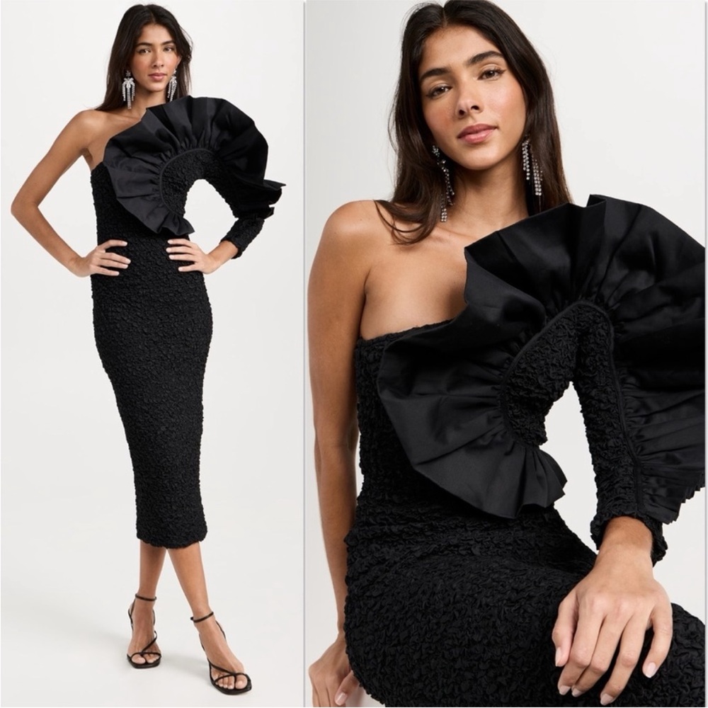 Mara Hoffman Black One Shoulder Dress